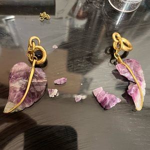 Diablo Organics Fluorite Leaf Weights with brass hardware